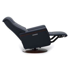 Stressless Max Medium Power Recliner in Paloma Oxford Blue