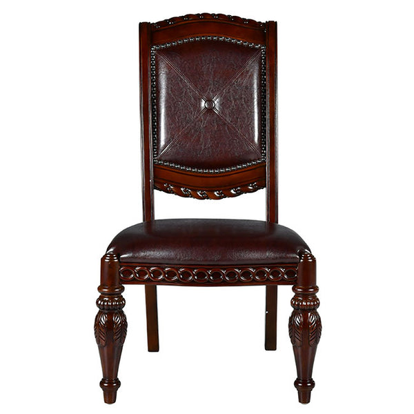 Steve Silver Antoinette 120-Inch 5-Piece Pedestal Dining Set With 24-Inch Leaf In Warm Brown Cherry
