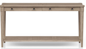 Heritage Coastal Breeze Living 2-Drawer Sofa Table with Shelf in Sand Finish