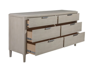 palmetto home pearl 6-drawer dresser in soft light sand