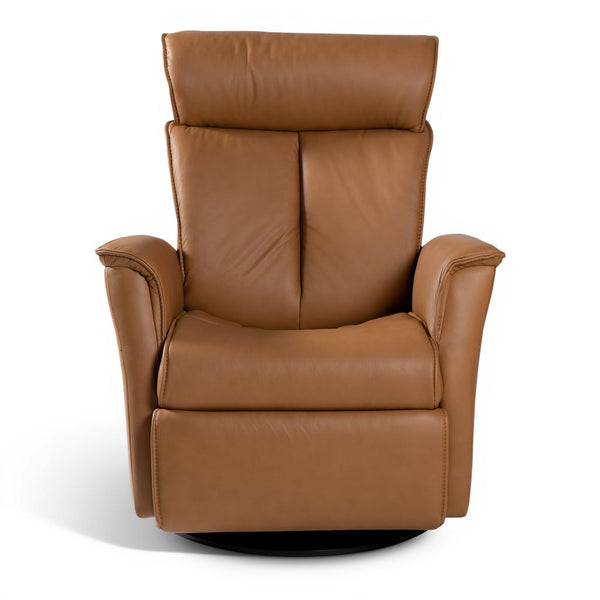IMG Duke Dual Power Leather Large Relaxer Recliner in Nature