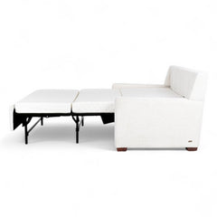 American Leather Lyons 69 Apollo Dakota Cream Fabric Twin Loveseat Sleeper with Mink Finish