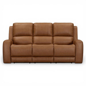 Parker House Belmont Lyric Caramel Leather Zero-Gravity Power Sofa
