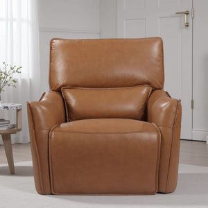 Leather Italia Portland Desert Leather Glider Recliner Chair with USB, Power Headrest & Footrest