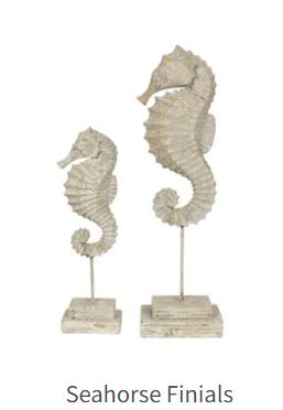 Crestview Crestview Mystical Seahorse Finials Set of 2