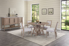 Heritage Coastal Breeze Living Upholstered Dining Chair with Nailhead Trim in Sand Finish