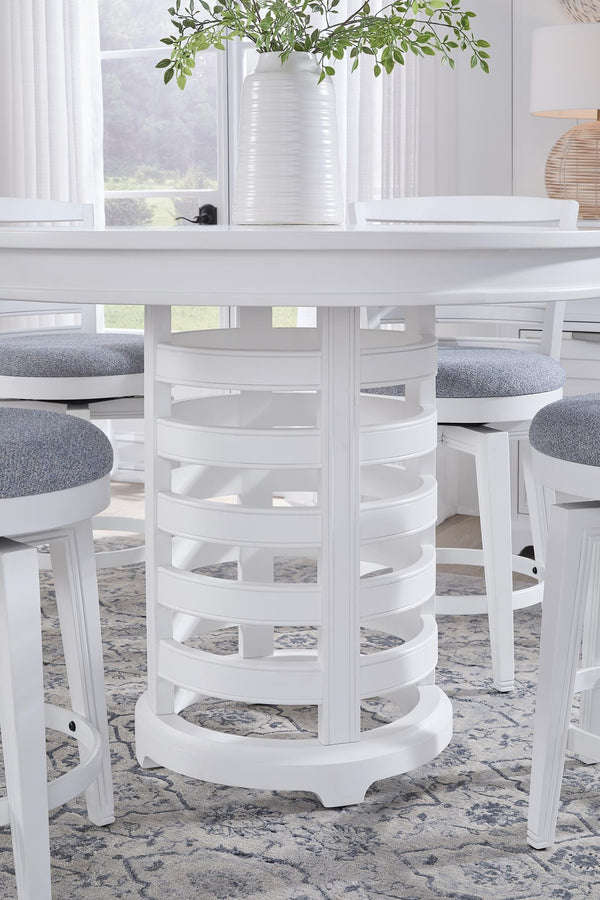 American Woodcrafters Heritage Coast 5-Piece Round Counter-Height Dining Set Coastal White