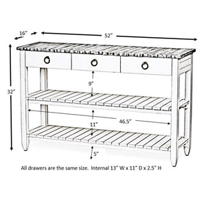 Seawinds Picket Fence Entertainment Center Distressed Bleu/White Finish