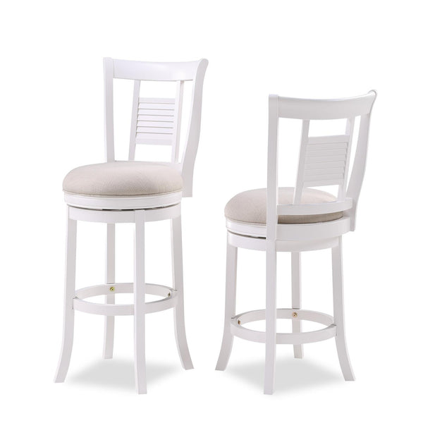 American Woodcrafters Palmer 45-Inch Fabric Wood Stool Antique White