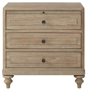 Heritage Coastal Breeze Living 3-Drawer Nightstand with USB in Wire Brushed Sand Finish