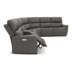 Flexsteel Latitudes Motion Carter Smoke Gray Power Fabric Sectional