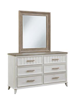 American Woodcrafters Beach Comber Weathered White Mirror
