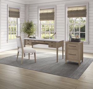 Heritage Coastal Breeze Living 58 Inch 5-Drawer Desk in Sand Finish