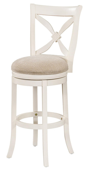 American Woodcrafters Accera Wood Frame Stool Distressed Antique White