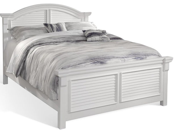 American Woodcrafters Cottage Traditions King Arched Panel Headboard Clean White Cottage