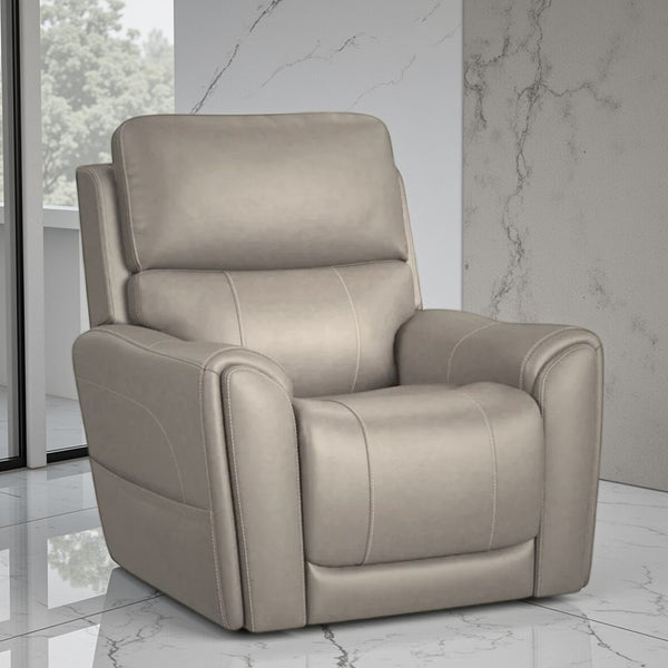 Carter Dove Fabric Power Lift Recliner with Power Headrest, Lumbar, Heat & Massage