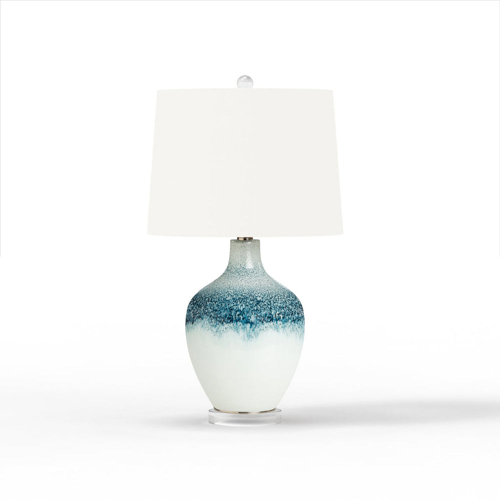 Seawinds Lux Lighting Coast Blue/White Glass Table Lamp