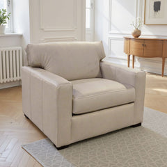 England Furniture Baylor Leather Chair 1/2 Evolution Pumice