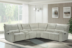 New Classic Remsen 3-Piece Manual Reclining Sectional in Latte