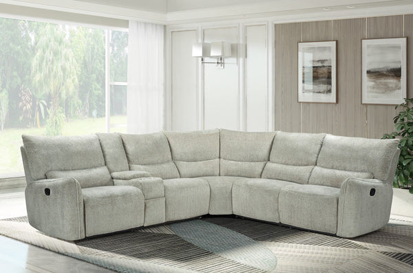 New Classic Remsen 3-Piece Manual Reclining Sectional in Latte