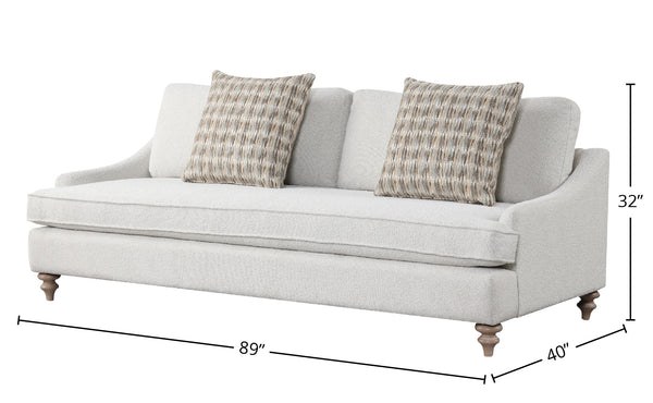 Heritage Coastal Breeze Creamy White Living Sofa with 2 Pillows