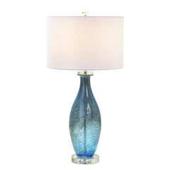 Seawinds Lux Lighting Everly Blue Tone Art Glass with Crystal Base Lamp