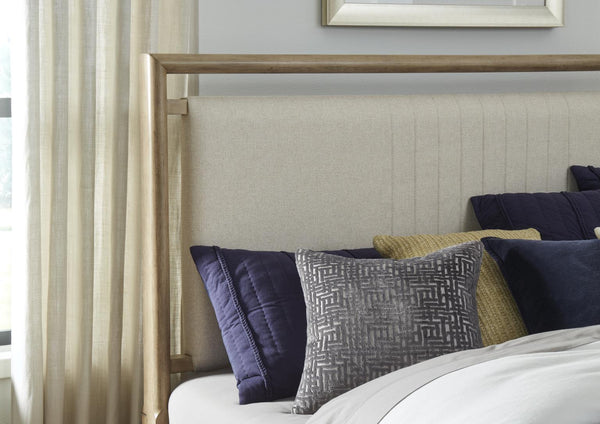 American Woodcrafters Arlington King Upholstered Headboard Nutmeg