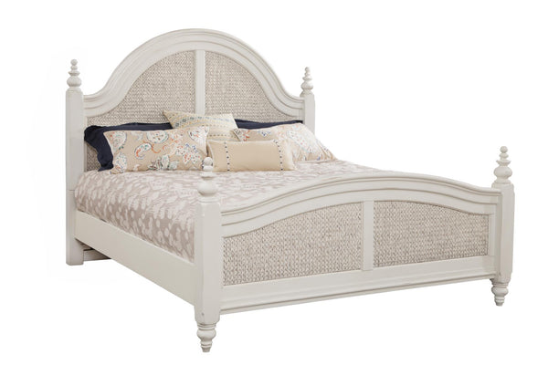 American Woodcrafters Rodanthe Queen Woven Bed Complete in Dove White