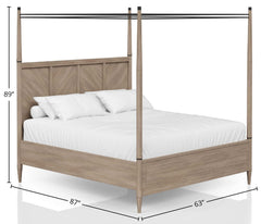 Heritage Coastal Breeze Living King Canopy Bed in Sand Finish