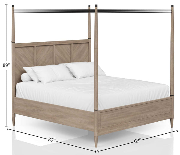 Heritage Coastal Breeze Living King Canopy Bed in Sand Finish