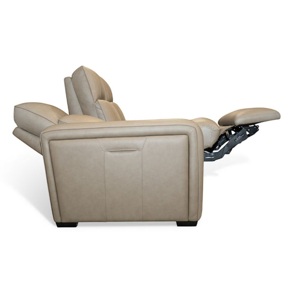 Flexsteel Sense Italian Leather Power Reclining Sofa with Power Headrest, Lumbar & Pulse in Greige