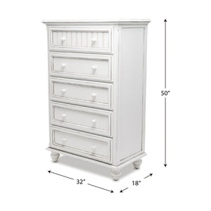 Seawinds Monaco 5-Drawer Blanc Finish Chest