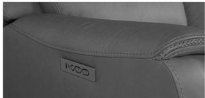 In Motion Grayson Dual Power Recliner with Zero Gravity in Slate Leather