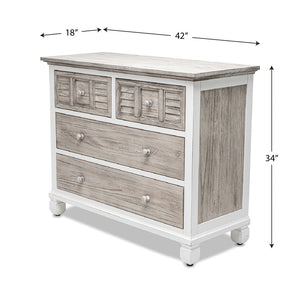 Seawinds Islamorada Dapple Grey Finish 4-Drawer Chest