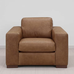 Leather Italia Inglewood Top Grain Italian Vintage Brown Derby Leather Chair