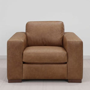 Leather Italia Inglewood Top Grain Italian Vintage Brown Derby Leather Chair