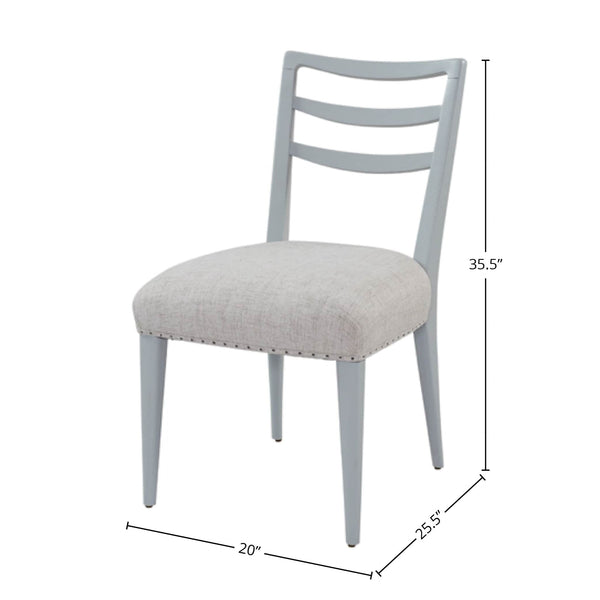 Heritage Coastal Breeze Living Ladderback Dining Chair with Nailhead Trim in Ocean Finish