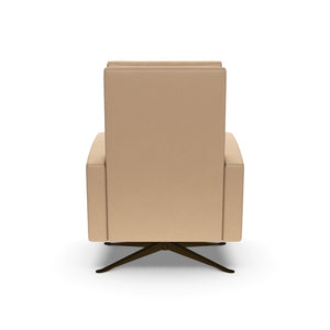 American Leather Simon Re-Invented Swivel Recliner Chair in Bison Champagne