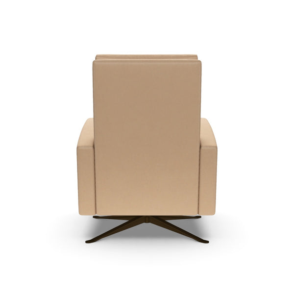 American Leather Simon Re-Invented Swivel Recliner Chair in Bison Champagne