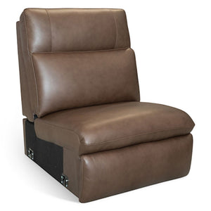 Flexsteel Sense Italian Leather 6-Piece Power Reclining Sectional with Console, Power Headrests, Lumbar & Pulse Immersive Audio in Espresso