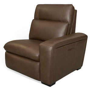 Flexsteel Sense Italian Leather 6-Piece Power Reclining Sectional with Console, Power Headrests, Lumbar & Pulse Immersive Audio in Espresso