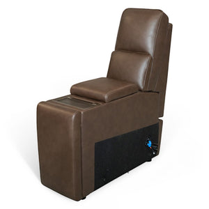 Flexsteel Sense Italian Leather 6-Piece Power Reclining Sectional with Console, Power Headrests, Lumbar & Pulse Immersive Audio in Espresso