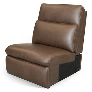 Flexsteel Sense Italian Leather 6-Piece Power Reclining Sectional with Console, Power Headrests, Lumbar & Pulse Immersive Audio in Espresso