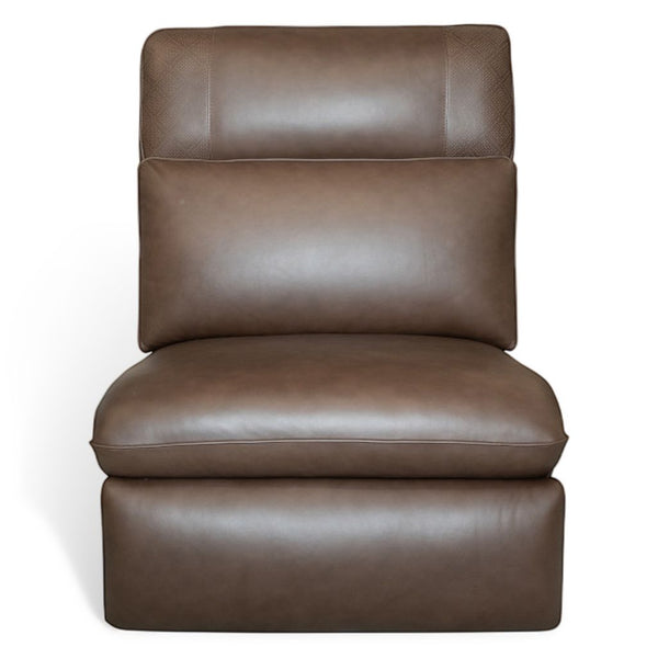 Flexsteel Sense Italian Leather 6-Piece Power Reclining Sectional with Console, Power Headrests, Lumbar & Pulse Immersive Audio in Espresso