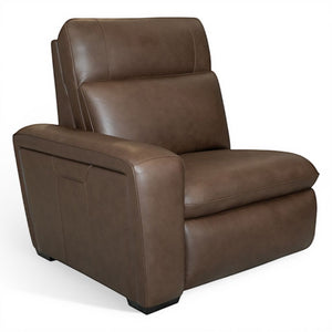 Flexsteel Sense Italian Leather 6-Piece Power Reclining Sectional with Console, Power Headrests, Lumbar & Pulse Immersive Audio in Espresso