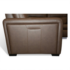 Flexsteel Sense Italian Leather 6-Piece Power Reclining Sectional with Console, Power Headrests, Lumbar & Pulse Immersive Audio in Espresso