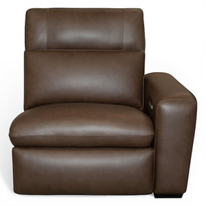 Flexsteel Sense Italian Leather 6-Piece Power Reclining Sectional with Console, Power Headrests, Lumbar & Pulse Immersive Audio in Espresso