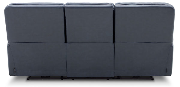 Moto Motion Harmony Triple Power Sofa with Home Theater & Middle Speaker, Air Massage, 3-Zone Heating & Zero Gravity In Sorrento Ocean Leather