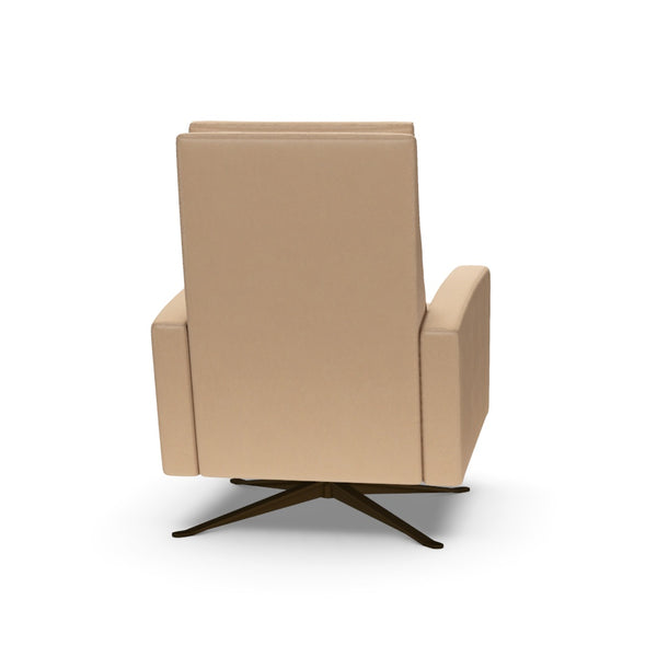 American Leather Simon Re-Invented Swivel Recliner Chair in Bison Champagne