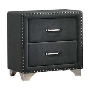 Coaster Melody Upholstered 2-Drawer Nightstand Grey